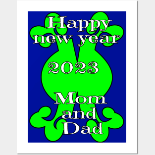 happy new year 2023 mom and dad Posters and Art